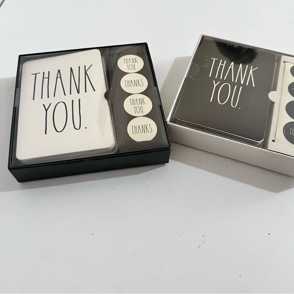 Rae Dunn Thank You Cards Note Card Sets Set of 2 Boxes 24 Cards Total New
